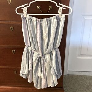 Ocean Drive Strapless Striped Romper M NEW